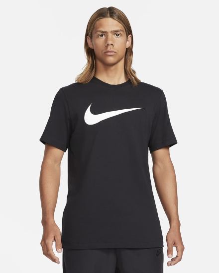 Camiseta Nike Sportswear Swoosh Hombre Negras Blancas | QNGWC-9185