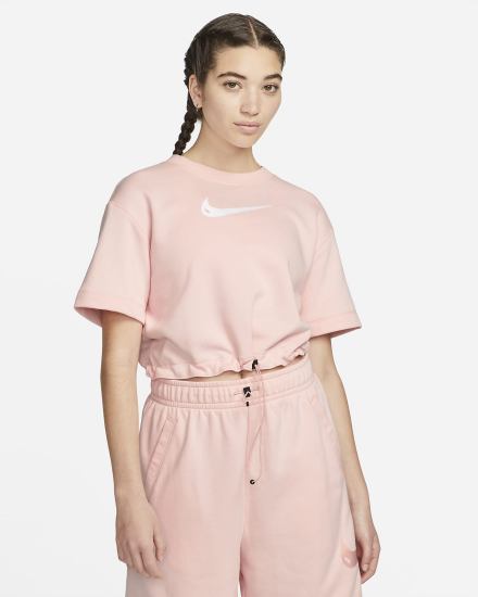 Camiseta Nike Sportswear Swoosh Short Sleeve Crop Top (Plus Size) Mujer Naranjas Blancas | HUFAN-3265