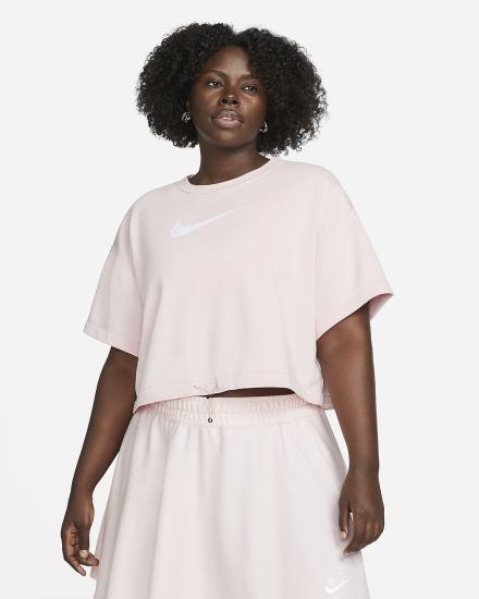 Camiseta Nike Sportswear Swoosh Short Sleeve Crop Top (Plus Size) Mujer Naranjas Blancas | JLHMB-3647