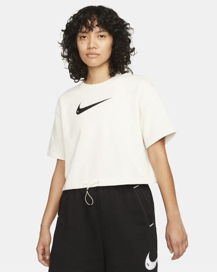 Camiseta Nike Sportswear Swoosh Short Sleeve Crop Top (Plus Size) Mujer Negras | SOFAG-8960