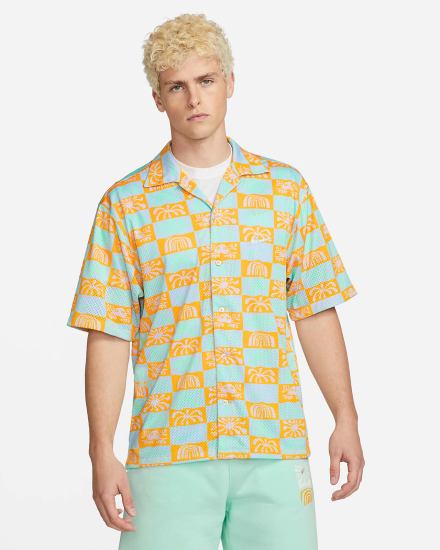 Camiseta Nike Spring Top Hombre Doradas Azules Claro | NQRFY-4376