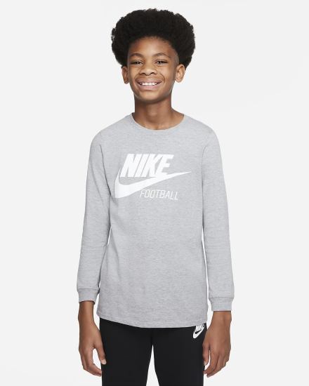 Camiseta Nike Swoosh Kids Long-Sleeve Niño Gris Oscuro | CBOPY-5021