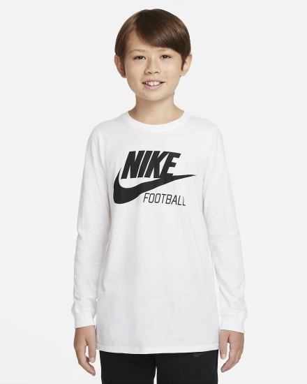 Camiseta Nike Swoosh Kids Long-Sleeve Niño Blancas Negras | FPBKD-9617