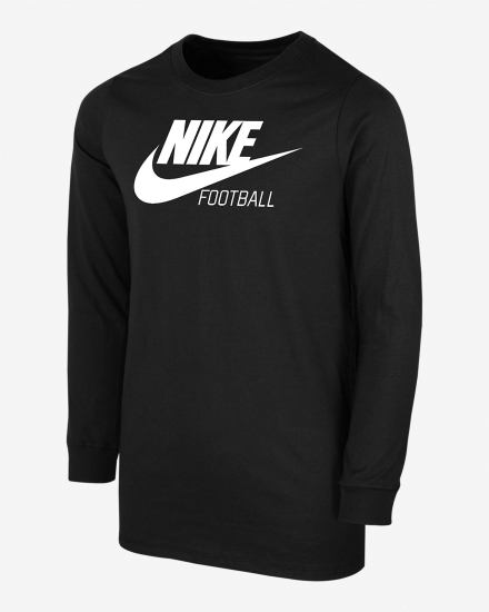 Camiseta Nike Swoosh Kids Long-Sleeve Niño Negras Blancas | PNQWD-1758