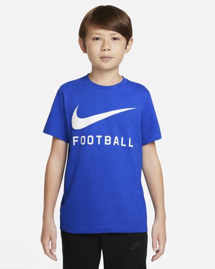 Camiseta Nike Swoosh Kids Niño Azul Real Azules | EOZNT-3257