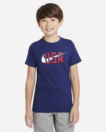 Camiseta Nike U.S. Kids Niño Azules | NMZLT-4571