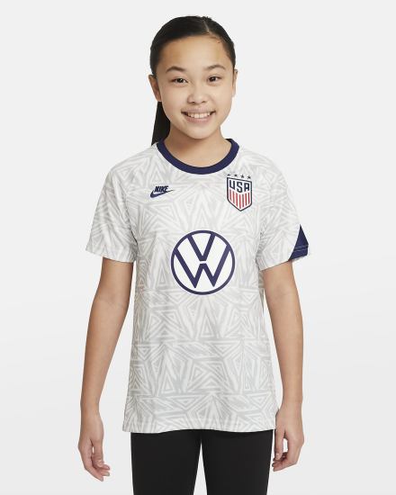 Camiseta Nike U.S. Kids Pre-Match Short-Sleeve Soccer Top Niña Blancas | WBIYT-3687