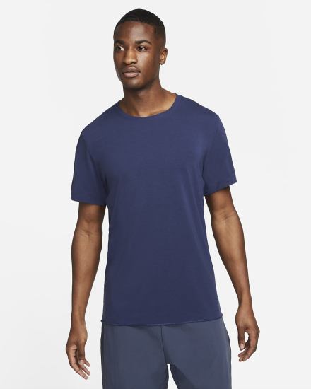 Camiseta Nike Yoga Dri-FIT Top Hombre Azul Marino Gris | RTPAY-1937