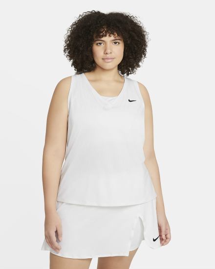 Camiseta Tirantes Nike Court Victory Tennis (Plus Size) Mujer Blancas Negras | OHGKN-0612