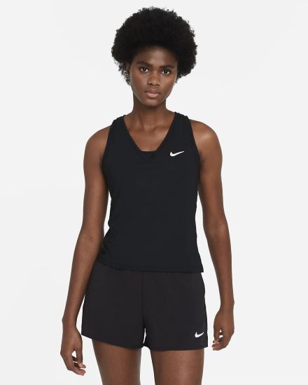 Camiseta Tirantes Nike Court Victory Tennis (Plus Size) Mujer Negras Blancas | WMUAB-7209