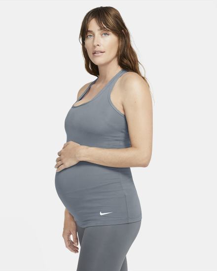 Camiseta Tirantes Nike Dri-FIT (M) (Maternity) Mujer Gris Blancas | LYNOE-8546