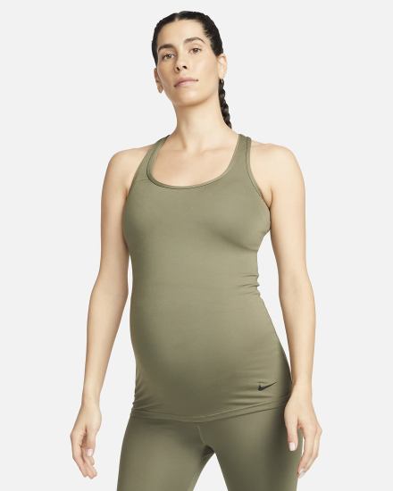 Camiseta Tirantes Nike Dri-FIT (M) (Maternity) Mujer Verde Oliva Negras | WDCET-7386