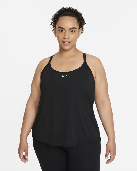 Camiseta Tirantes Nike Dri-FIT One Elastika Standard Fit Mujer Negras Blancas | AXJUZ-1230