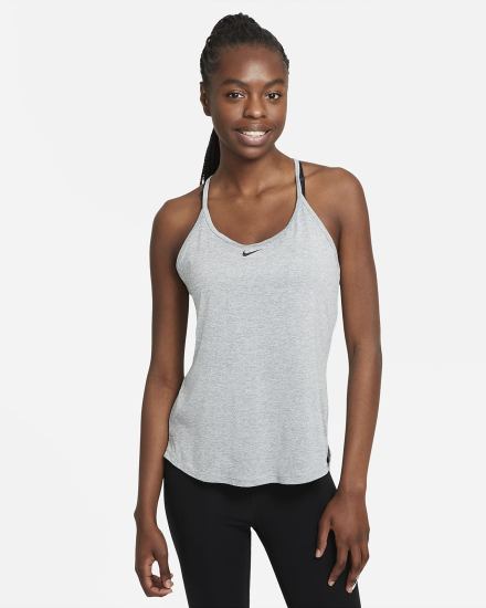 Camiseta Tirantes Nike Dri-FIT One Elastika Standard Fit Mujer Gris Negras | CELFG-3974