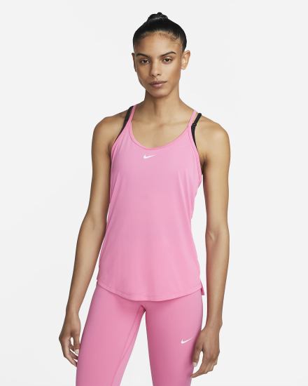 Camiseta Tirantes Nike Dri-FIT One Elastika Standard Fit Mujer Blancas | DAWKH-4106