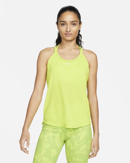 Camiseta Tirantes Nike Dri-FIT One Elastika Standard Fit Mujer Verde Blancas | KZASP-3805