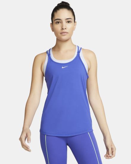 Camiseta Tirantes Nike Dri-FIT One Luxe Slim Fit Strappy Mujer Azules | CIPJK-3506
