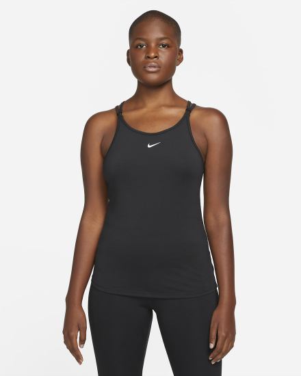 Camiseta Tirantes Nike Dri-FIT One Luxe Slim Fit Strappy Mujer Negras Plateadas | ELYIQ-4063