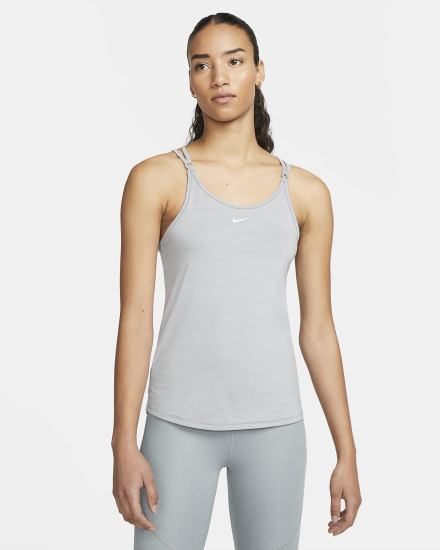 Camiseta Tirantes Nike Dri-FIT One Luxe Slim Fit Strappy Mujer Gris | RTVNY-0246