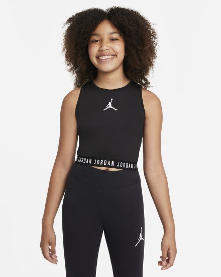 Camiseta Tirantes Nike Jordan Kids Niña Negras | TFLUY-3041