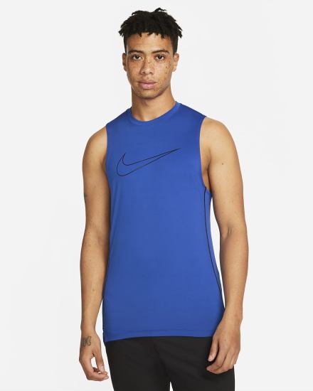 Camiseta Tirantes Nike Pro Dri-FIT Slim Fit Sleeveless Hombre Azul Real Negras | AQFSC-3710