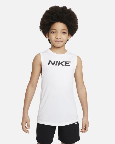 Camiseta Tirantes Nike Pro Kids Sleeveless Top Niño Blancas Negras | STVUP-6701