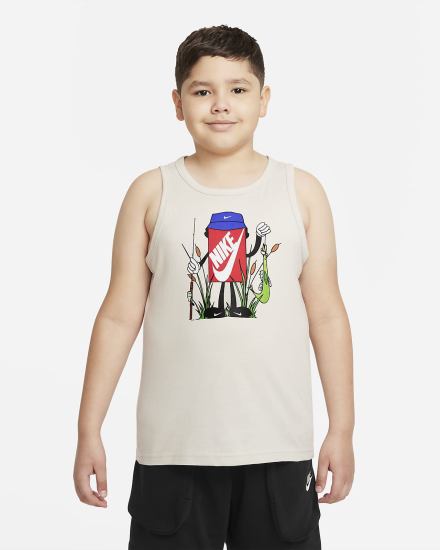 Camiseta Tirantes Nike Sportswear Kids Niño Beige Claro | OVHBX-9678