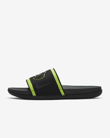 Chanclas Nike Offcourt (NFL Carolina Panthers) Hombre Negras Verde Azul Marino Gris | IAXQD-2305