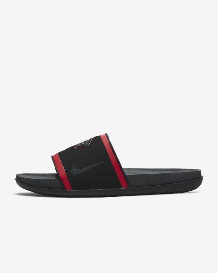 Chanclas Nike Offcourt (NFL Carolina Panthers) Hombre Negras Rojas Blancas Gris | JEQMC-1786