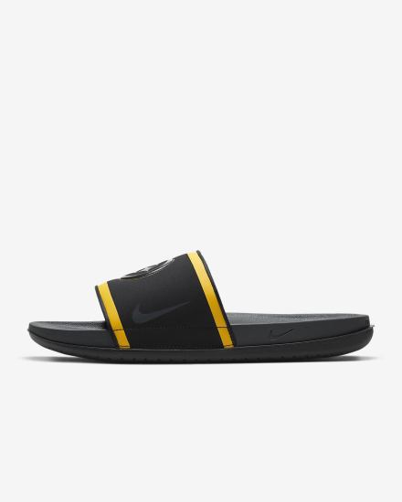 Chanclas Nike Offcourt (NFL Carolina Panthers) Hombre Negras Doradas Negras Gris | ZVOLH-5274