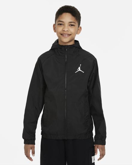 Chaquetas Nike Jordan Kids Full-Zip Niño Negras Blancas | HSRAO-4609