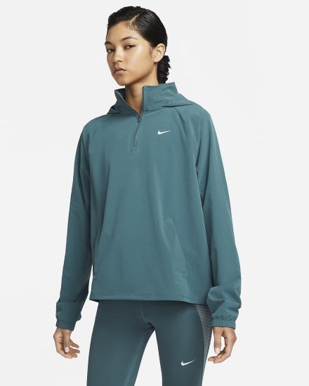 Chaquetas Nike Pro Dri-FIT 1/4-Zip Packable Training Cover-Up Mujer Gris Verde Blancas | DCOJW-0683