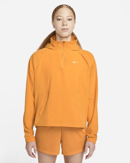 Chaquetas Nike Pro Dri-FIT 1/4-Zip Packable Training Cover-Up Mujer Amarillo Oscuro Blancas | JRCIU-1029