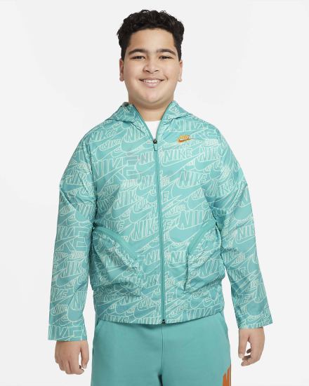 Chaquetas Nike Sportswear Kids Woven (Extended Size) Niño Turquesa Amarillo Oscuro | HTBQN-5813