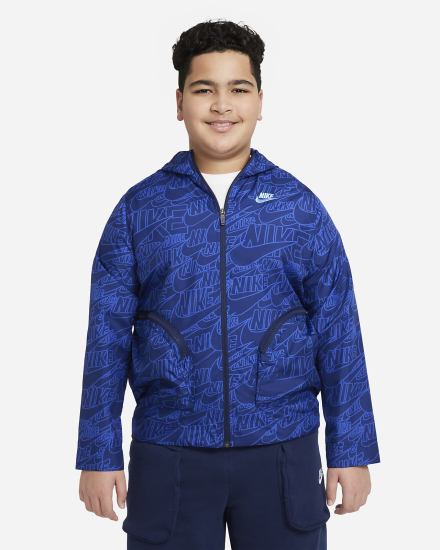 Chaquetas Nike Sportswear Kids Woven (Extended Size) Niño Azul Marino Azules | RHNZO-1905