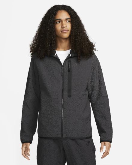 Chaquetas Nike Sportswear Tech Essentials Lined Woven Full-Zip Hooded Hombre Gris Oscuro | QCUZN-4620