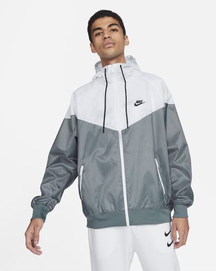 Chaquetas Nike Sportswear Windrunner Hooded Hombre Blancas Gris Negras | FLZDW-6397