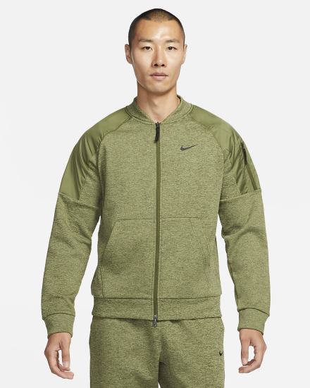 Chaquetas Nike Therma-FIT Training Full-Zip Bomber Hombre Verde Negras | ZKROD-1690