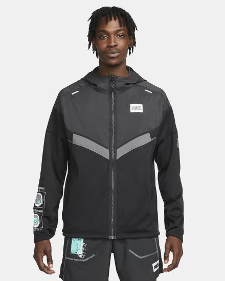 Chaquetas Nike Windrunner D.Y.E. Running Hombre Negras Gris | QRMHT-9835