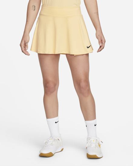 Falda Nike Court Dri-FIT Victory Flouncy Tennis (Plus Size) Mujer Amarillo Claro Negras | DSBMW-4108