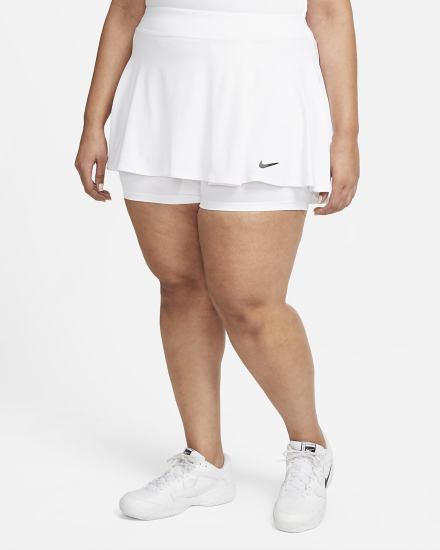 Falda Nike Court Dri-FIT Victory Flouncy Tennis (Plus Size) Mujer Blancas Negras | KECBM-2013