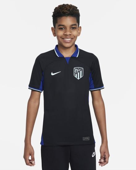 Jersey Nike Atlético Madrid 2022/23 Stadium Away Kids Dri-FIT Soccer Niña Negras Azul Real Oscuro Azules | EASYC-4539