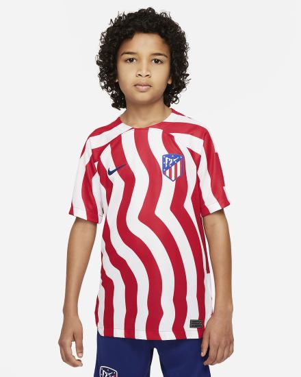 Jersey Nike Atlético Madrid 2022/23 Stadium Home Kids Dri-FIT Soccer Niña Blancas Azul Real Oscuro Azules | NAWZH-0631