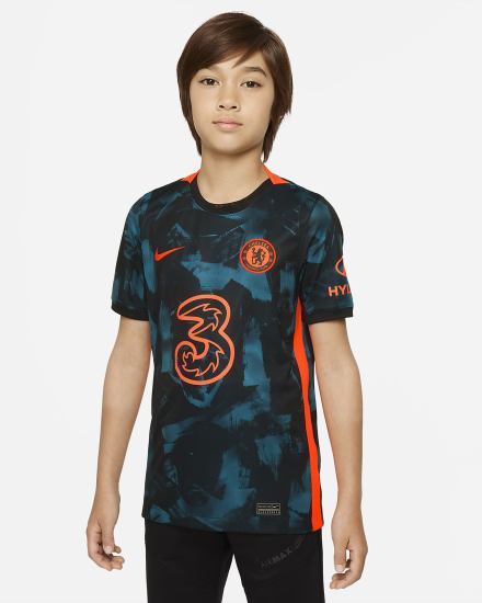 Jersey Nike Chelsea FC 2021/22 Stadium Third Kids Dri-FIT Soccer Niña Rojas | PQOJM-0478