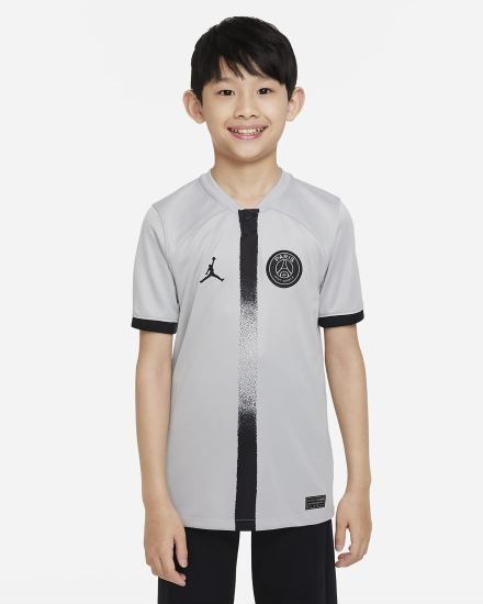 Jersey Nike Paris Saint-Germain 2022/23 Stadium Away Kids Dri-FIT Soccer Niña Gris Claro Negras | AOYHE-5123