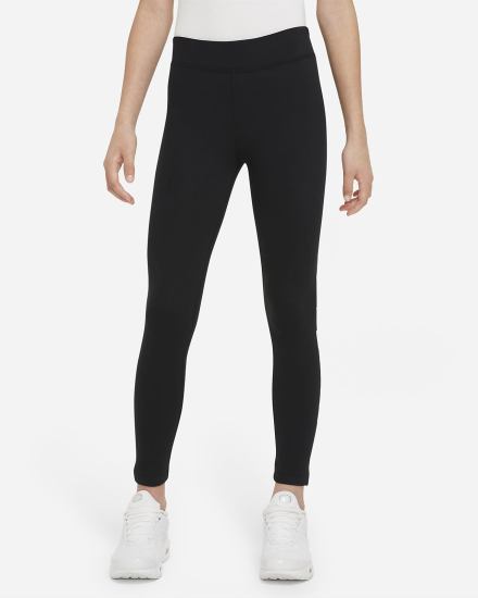 Leggins Nike Air Essential Kids Mid-Rise (Extended Size) Niña Negras | KDOFU-6052