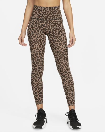 Leggins Nike Dri-FIT One High-Waisted Printed Mujer Marrones Blancas | JLOZT-6781