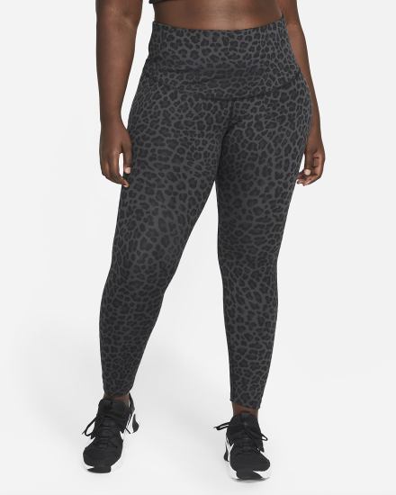 Leggins Nike Dri-FIT One High-Waisted Printed Mujer Gris Oscuro Blancas | JWSTU-3715