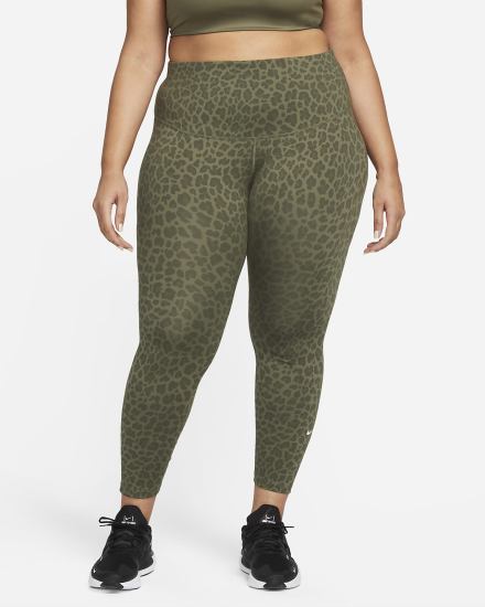 Leggins Nike Dri-FIT One High-Waisted Printed Mujer Verde Oliva Blancas | YGWAI-7539