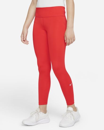 Leggins Nike Dri-FIT One Kids (Extended Size) Niña Rojas Claro Blancas | KXQFN-1267